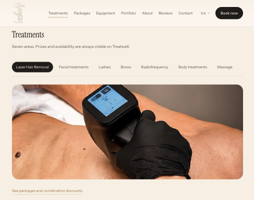 Trattamenti del nuovo sito STB Beauty